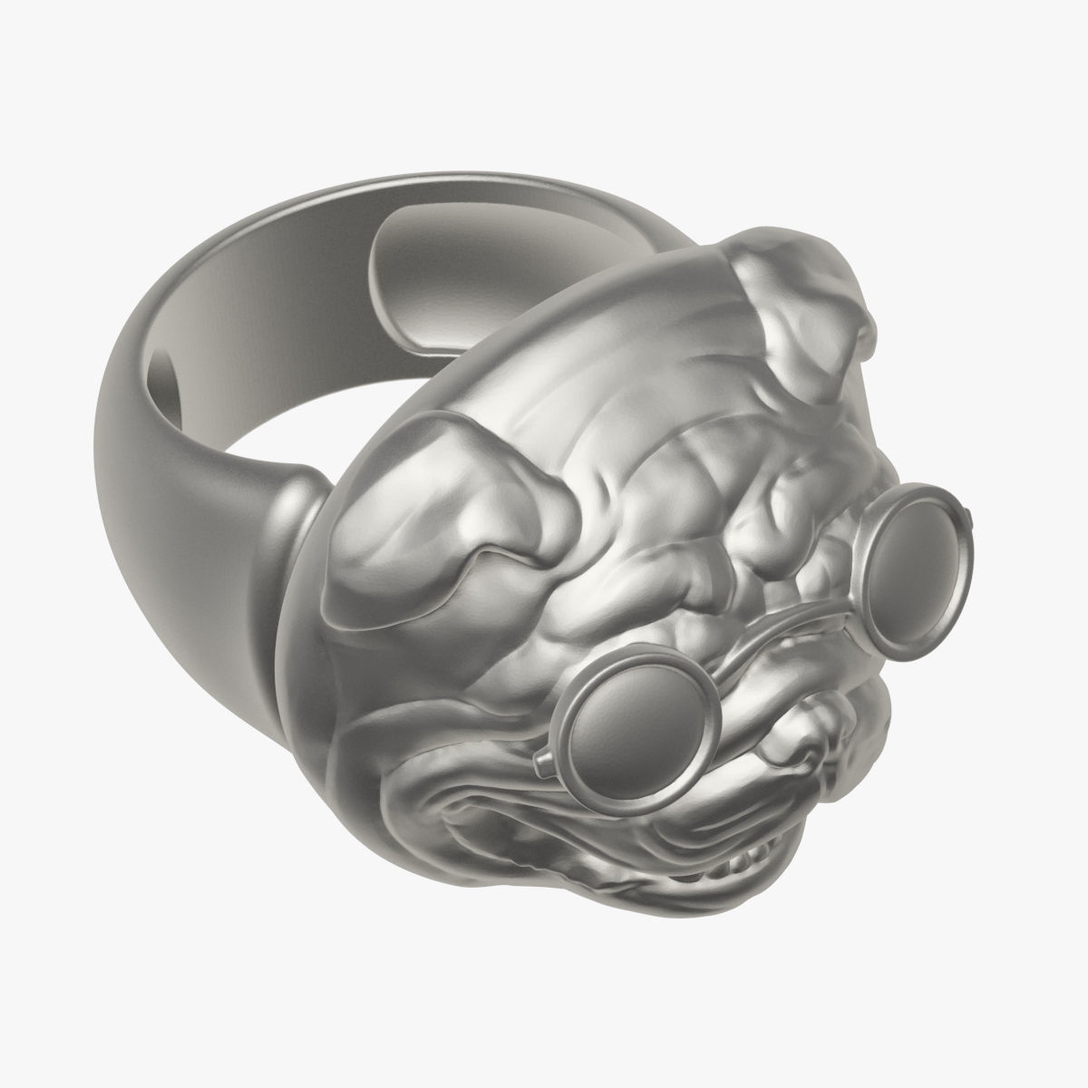 Bulldog Ring 3D print model_2