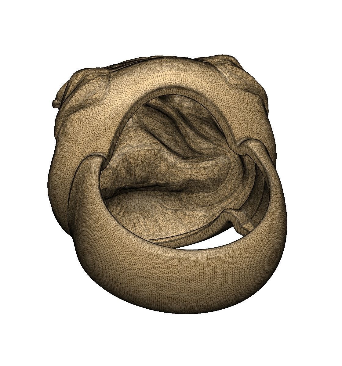 Bulldog Ring 3D print model_6