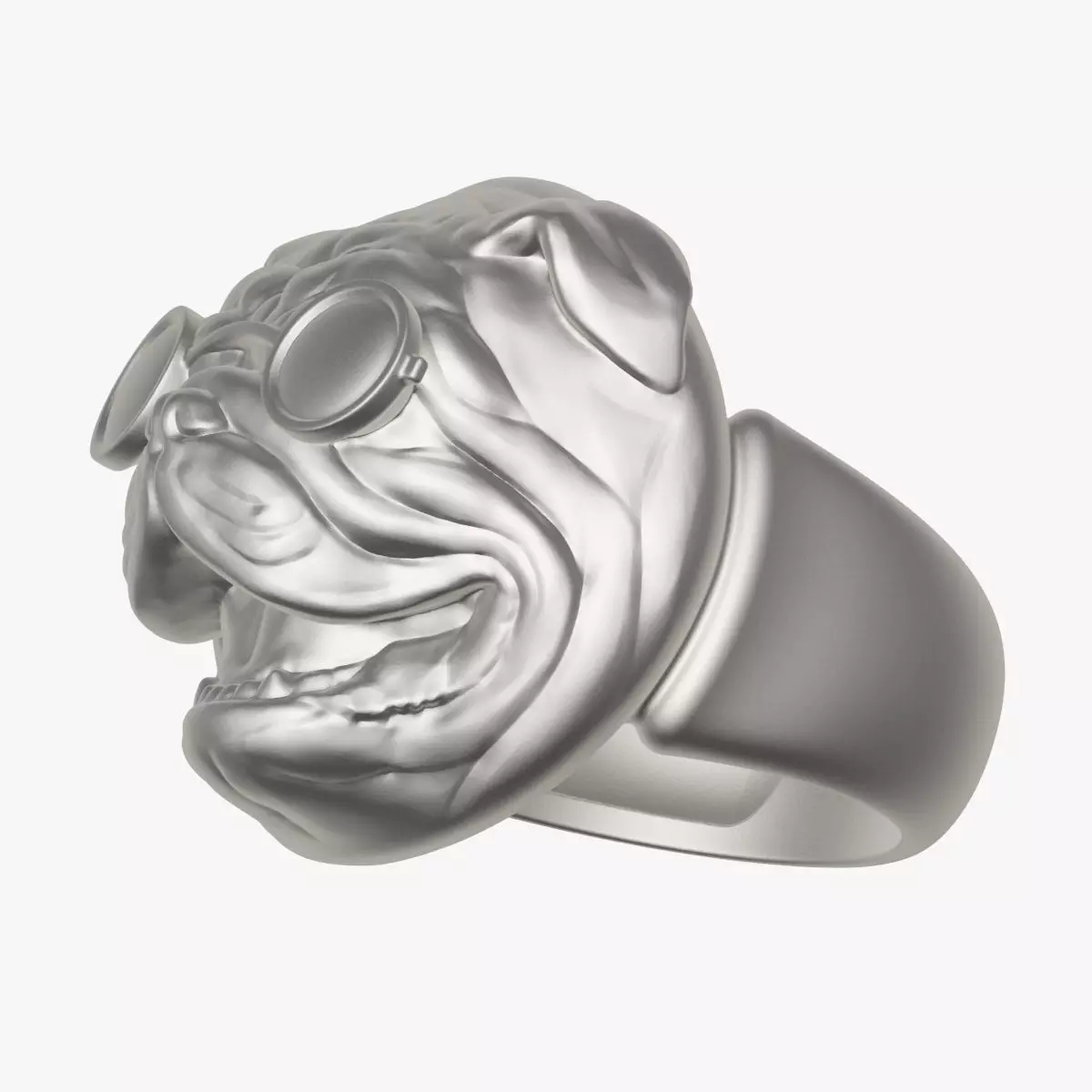 Bulldog Ring 3D print model_0