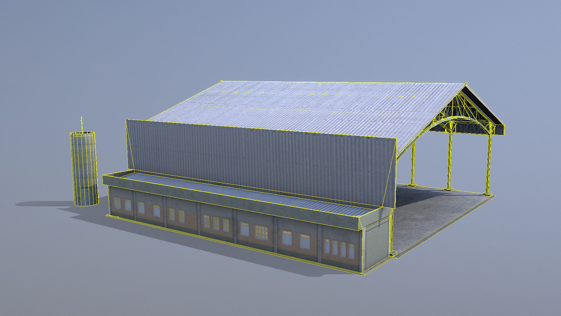 MilitaryBase PortoVelho Hangar 03 Low-poly 3D model_10