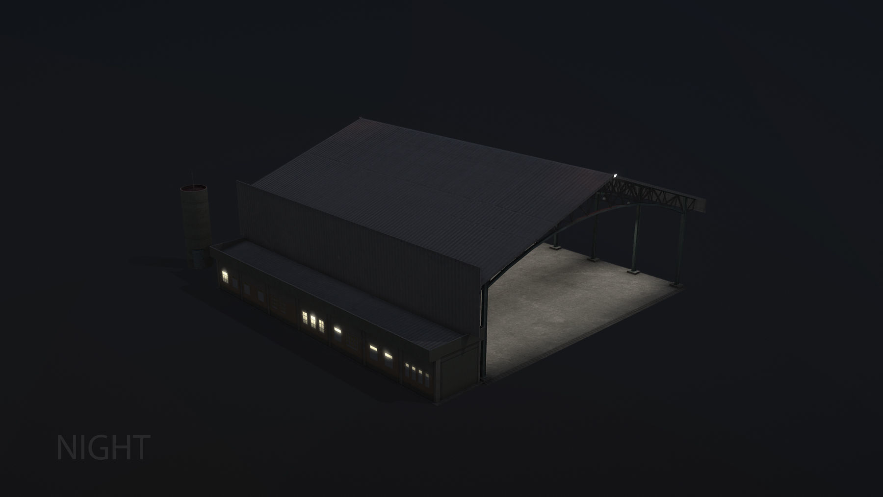 MilitaryBase PortoVelho Hangar 03 Low-poly 3D model_16