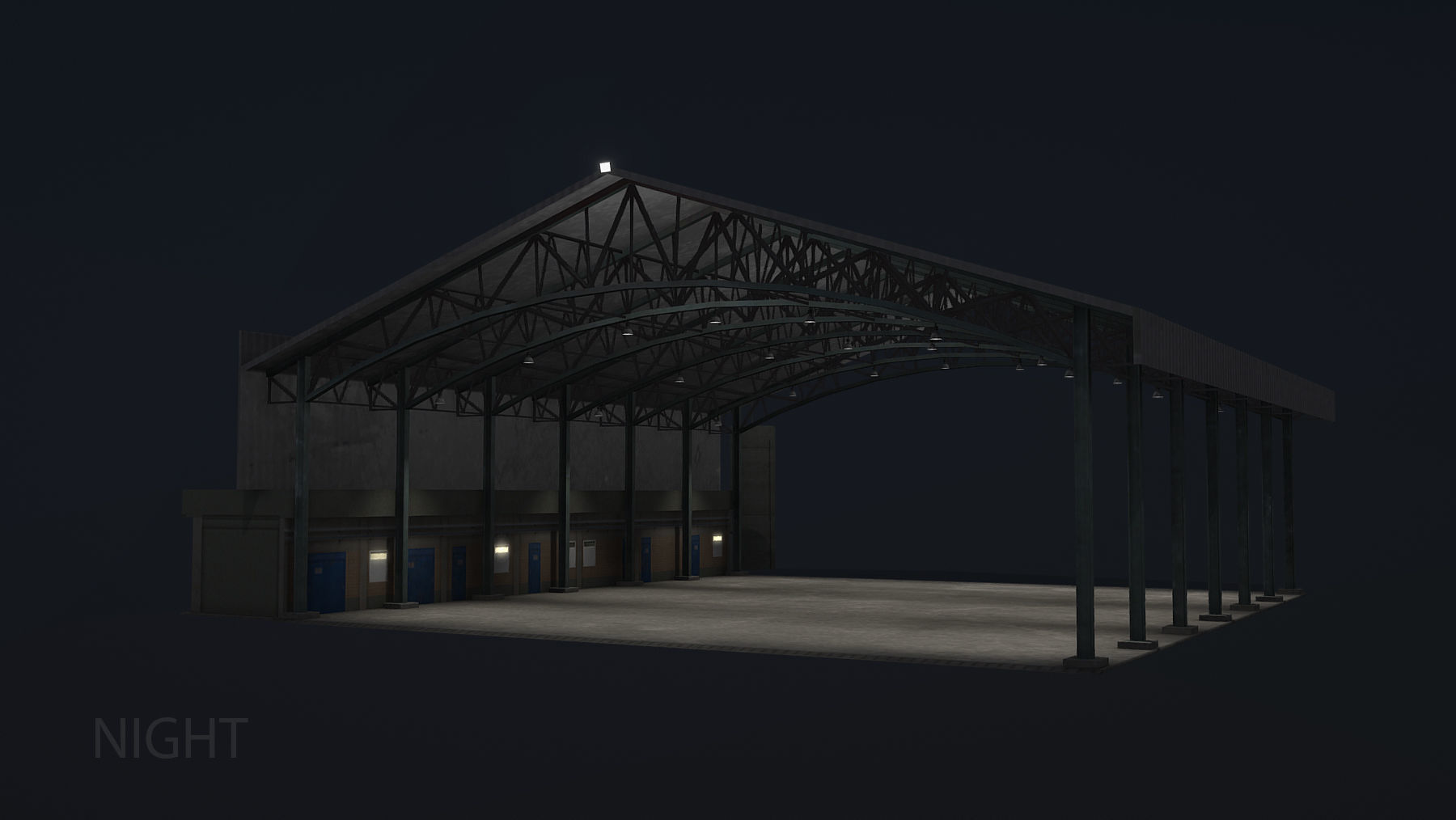 MilitaryBase PortoVelho Hangar 03 Low-poly 3D model_15