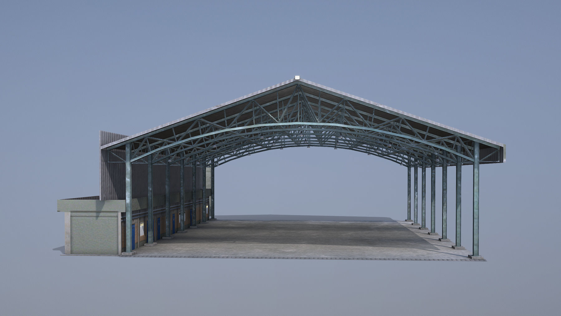 MilitaryBase PortoVelho Hangar 03 Low-poly 3D model_5