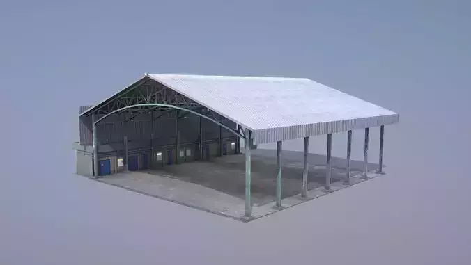 MilitaryBase PortoVelho Hangar 03 Low-poly 3D model