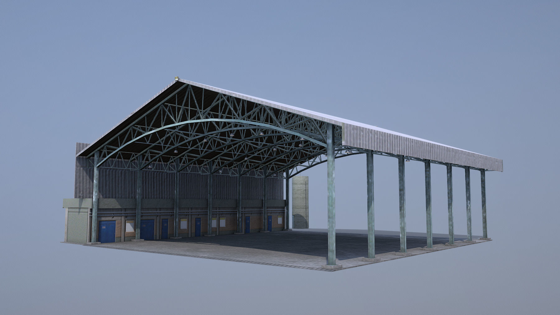 MilitaryBase PortoVelho Hangar 03 Low-poly 3D model_6