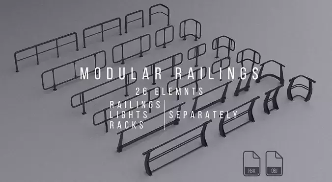 Modular  Railings 3D model