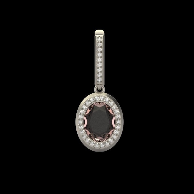 Women Earrings with gems and diamonds 3dm stl vintage 3D print model_7