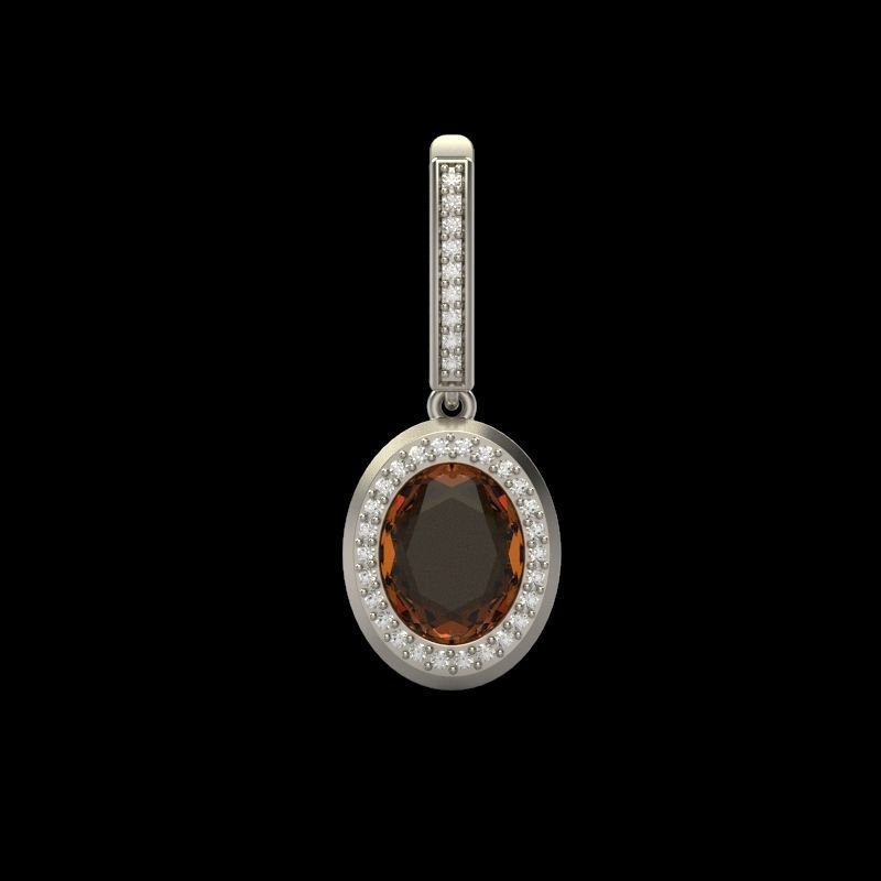 Women Earrings with gems and diamonds 3dm stl vintage 3D print model_6