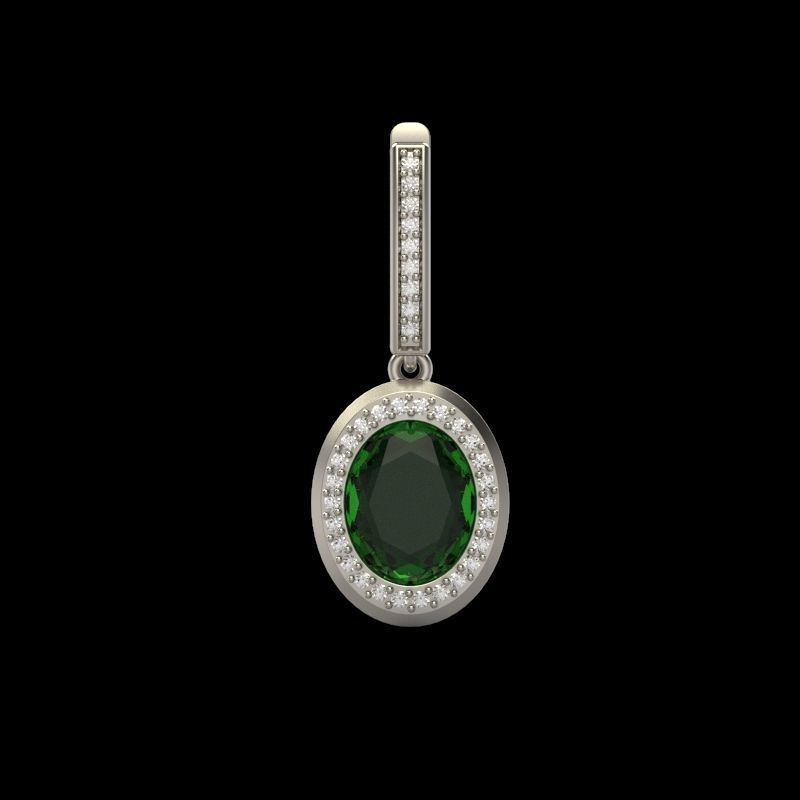 Women Earrings with gems and diamonds 3dm stl vintage 3D print model_5