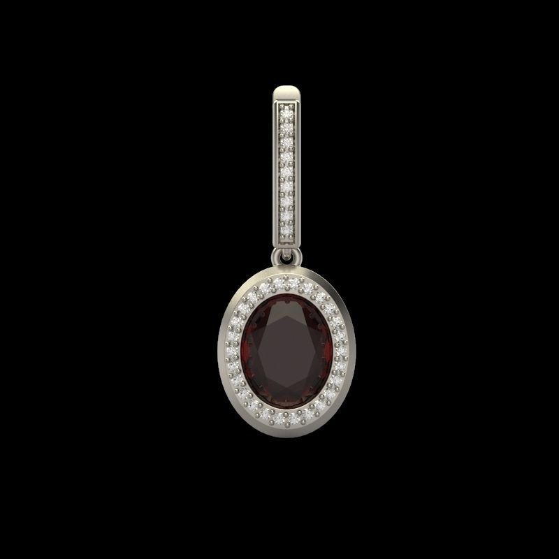 Women Earrings with gems and diamonds 3dm stl vintage 3D print model_3