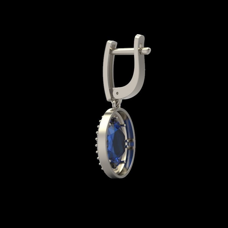 Women Earrings with gems and diamonds 3dm stl vintage 3D print model_11