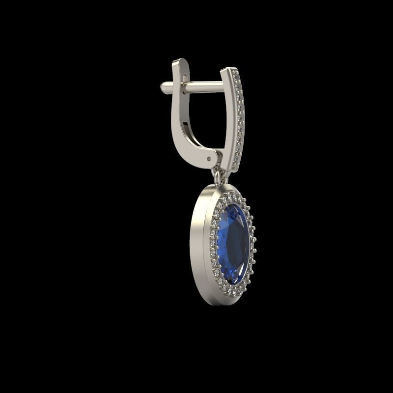 Women Earrings with gems and diamonds 3dm stl vintage 3D print model_13