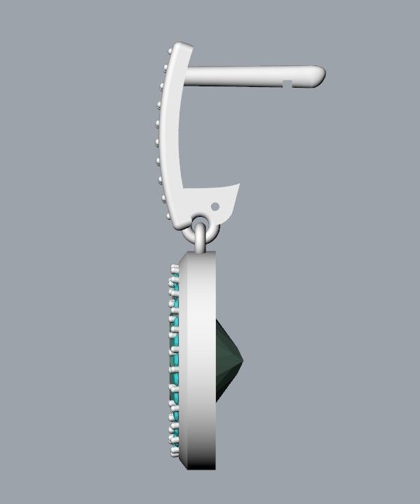 Women Earrings with gems and diamonds 3dm stl vintage 3D print model_37