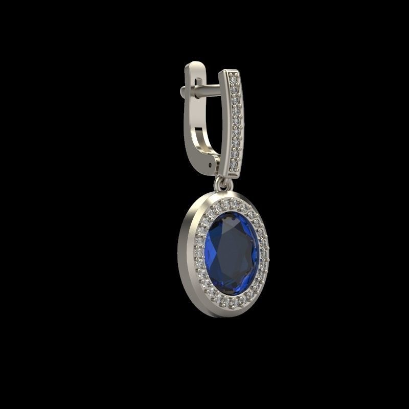 Women Earrings with gems and diamonds 3dm stl vintage 3D print model_12