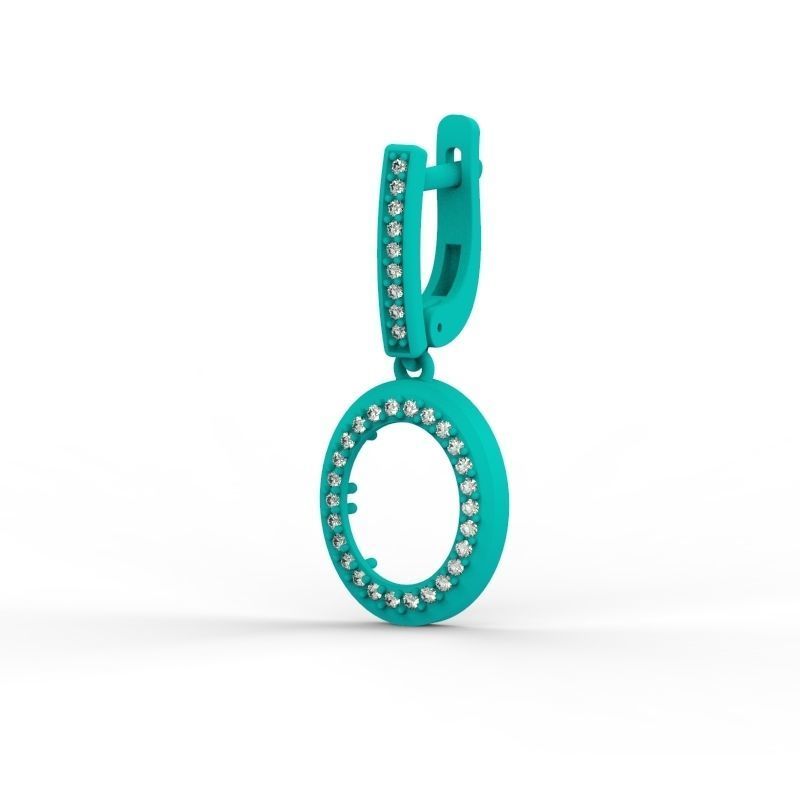 Women Earrings with gems and diamonds 3dm stl vintage 3D print model_19