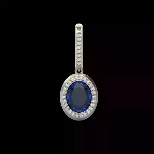 Women Earrings  with gems and diamonds 3dm stl vintage 3D print model