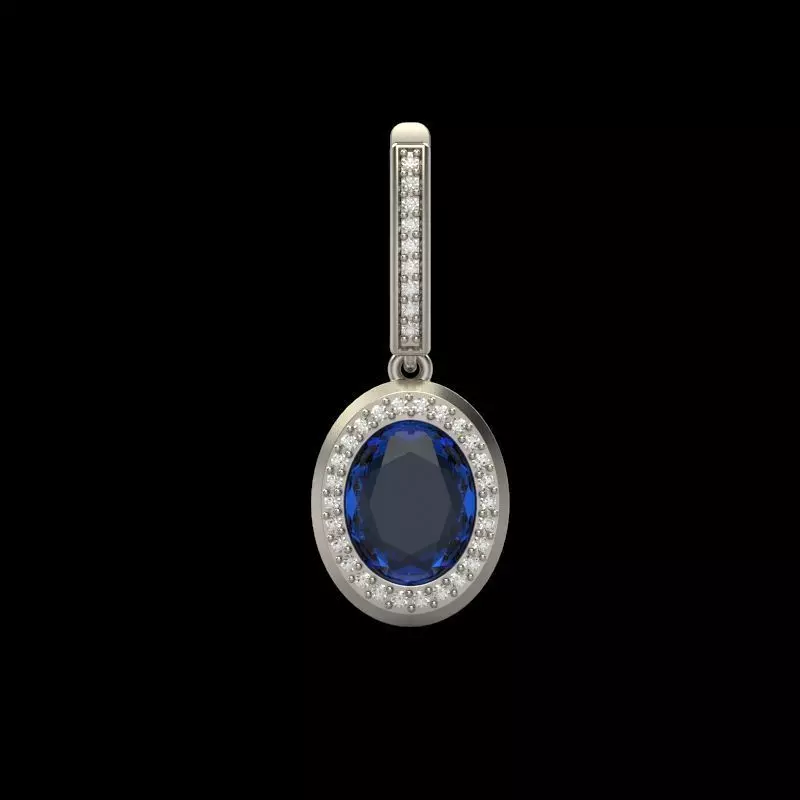 Women Earrings with gems and diamonds 3dm stl vintage 3D print model_0