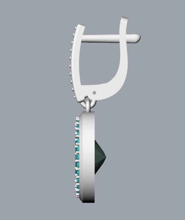 Women Earrings with gems and diamonds 3dm stl vintage 3D print model_38