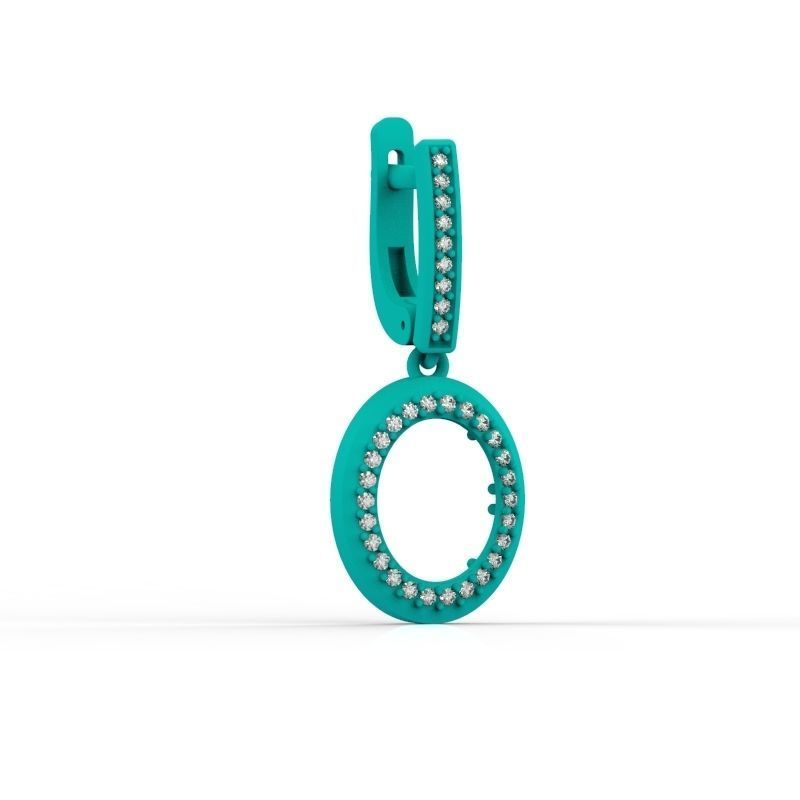 Women Earrings with gems and diamonds 3dm stl vintage 3D print model_15