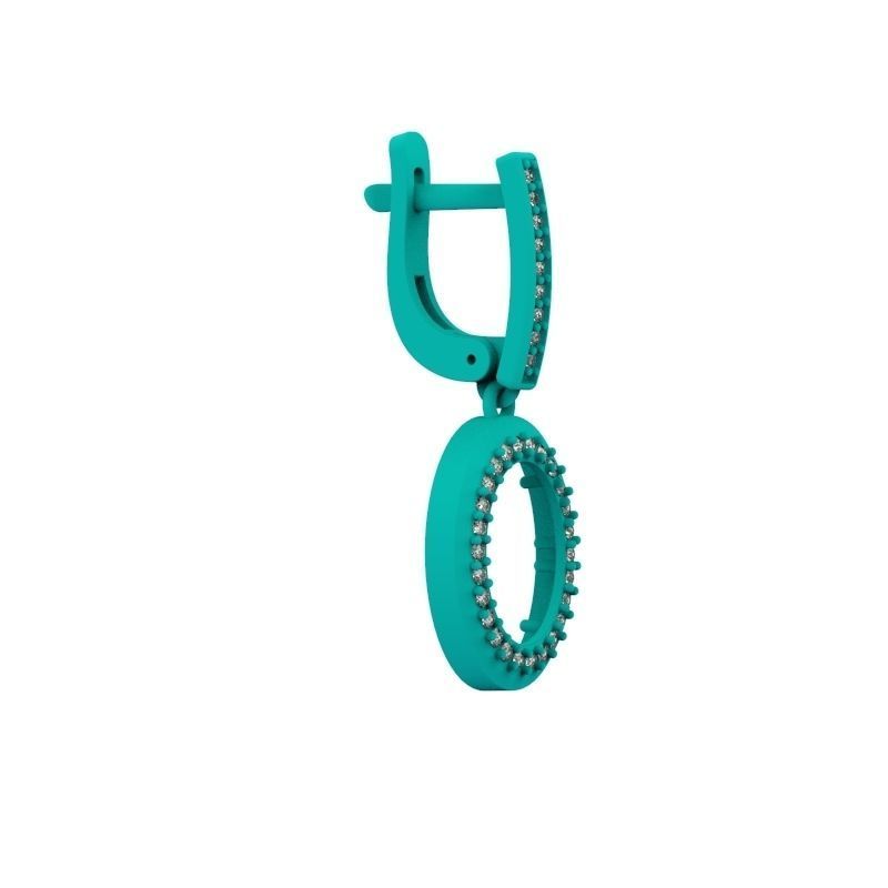 Women Earrings with gems and diamonds 3dm stl vintage 3D print model_16