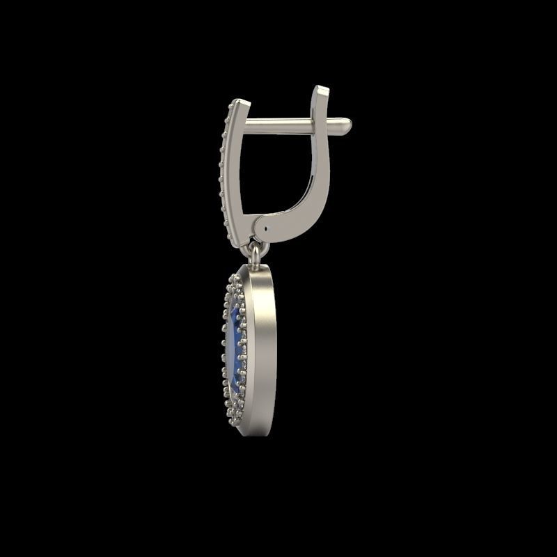 Women Earrings with gems and diamonds 3dm stl vintage 3D print model_9