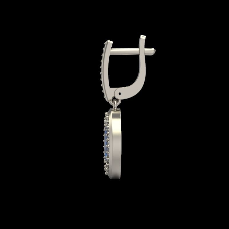 Women Earrings with gems and diamonds 3dm stl vintage 3D print model_10