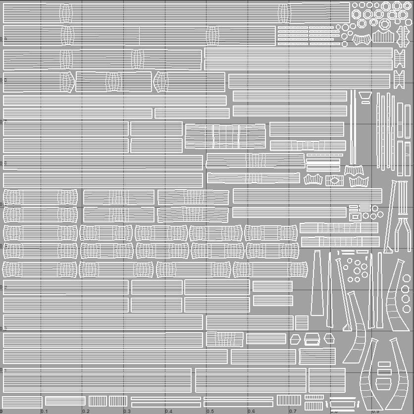 Modular Game-ready modern railings Low-poly 3D model_16