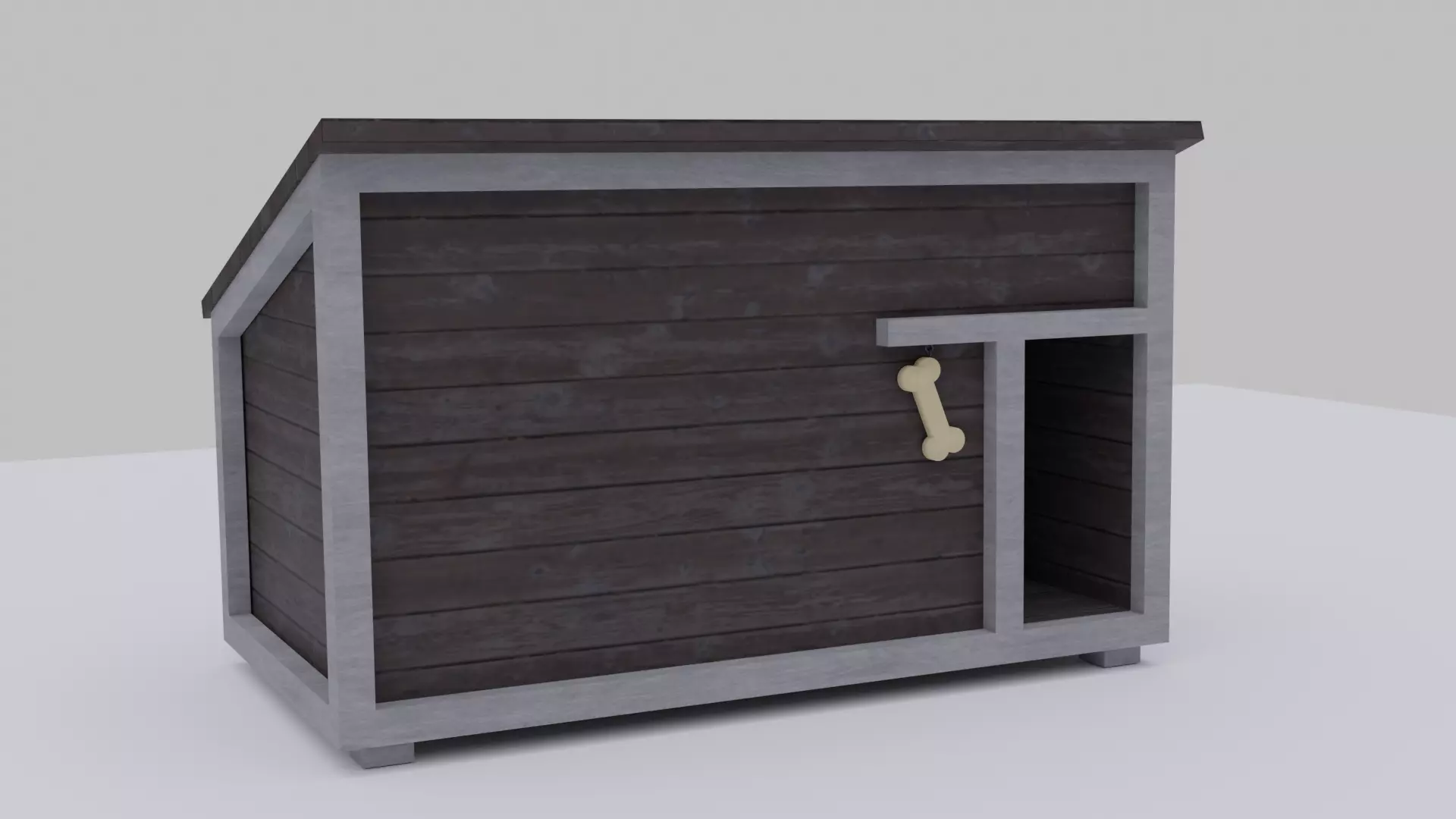 Dog House Low-poly 3D model_0