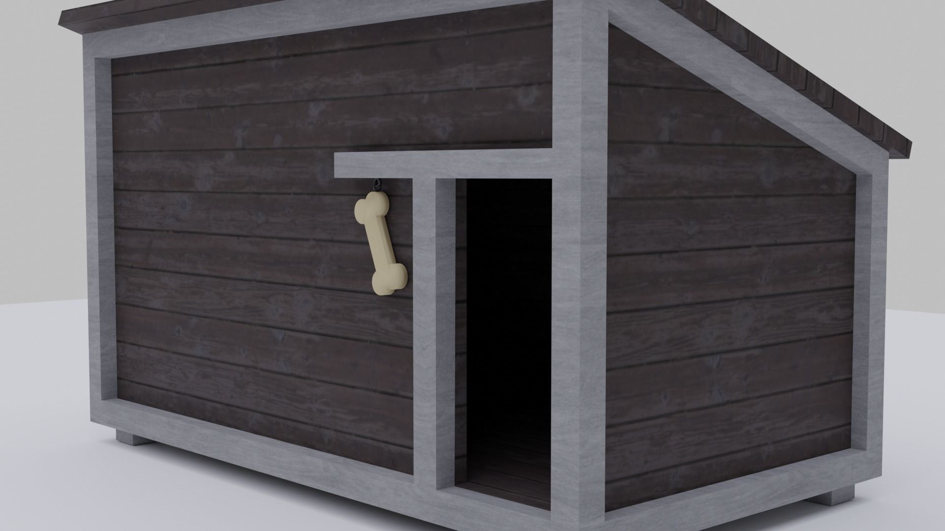 Dog House Low-poly 3D model_2