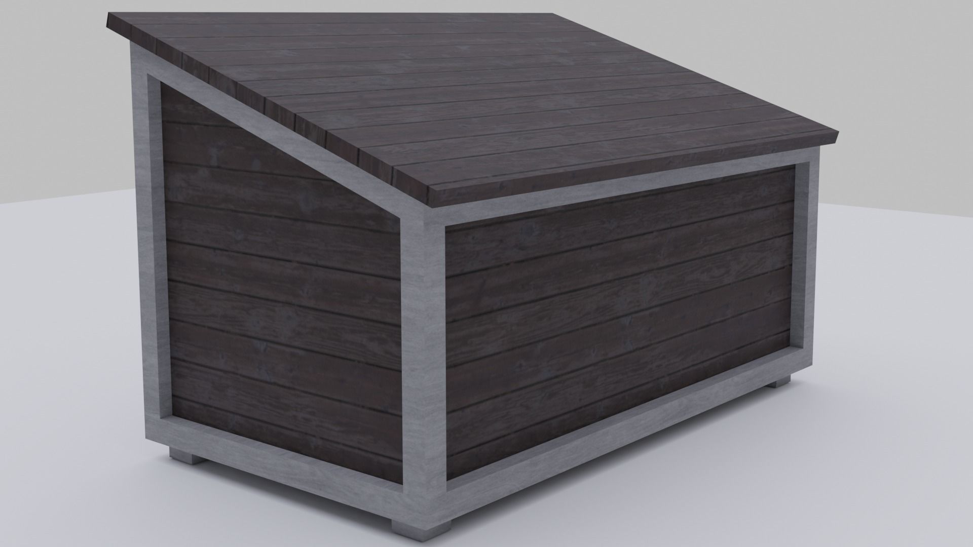 Dog House Low-poly 3D model_3