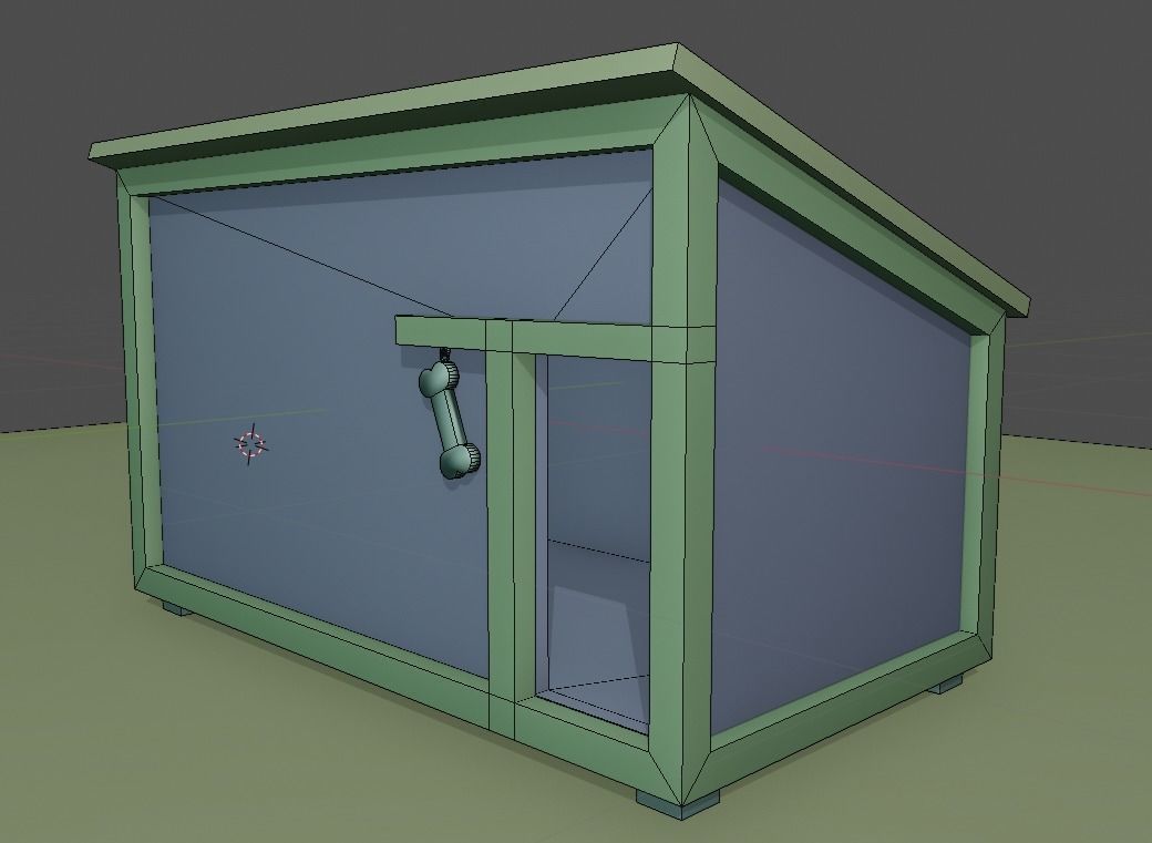 Dog House Low-poly 3D model_9