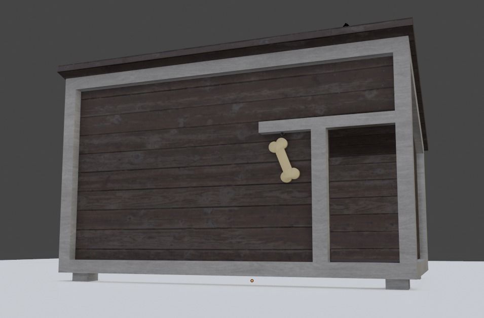 Dog House Low-poly 3D model_7