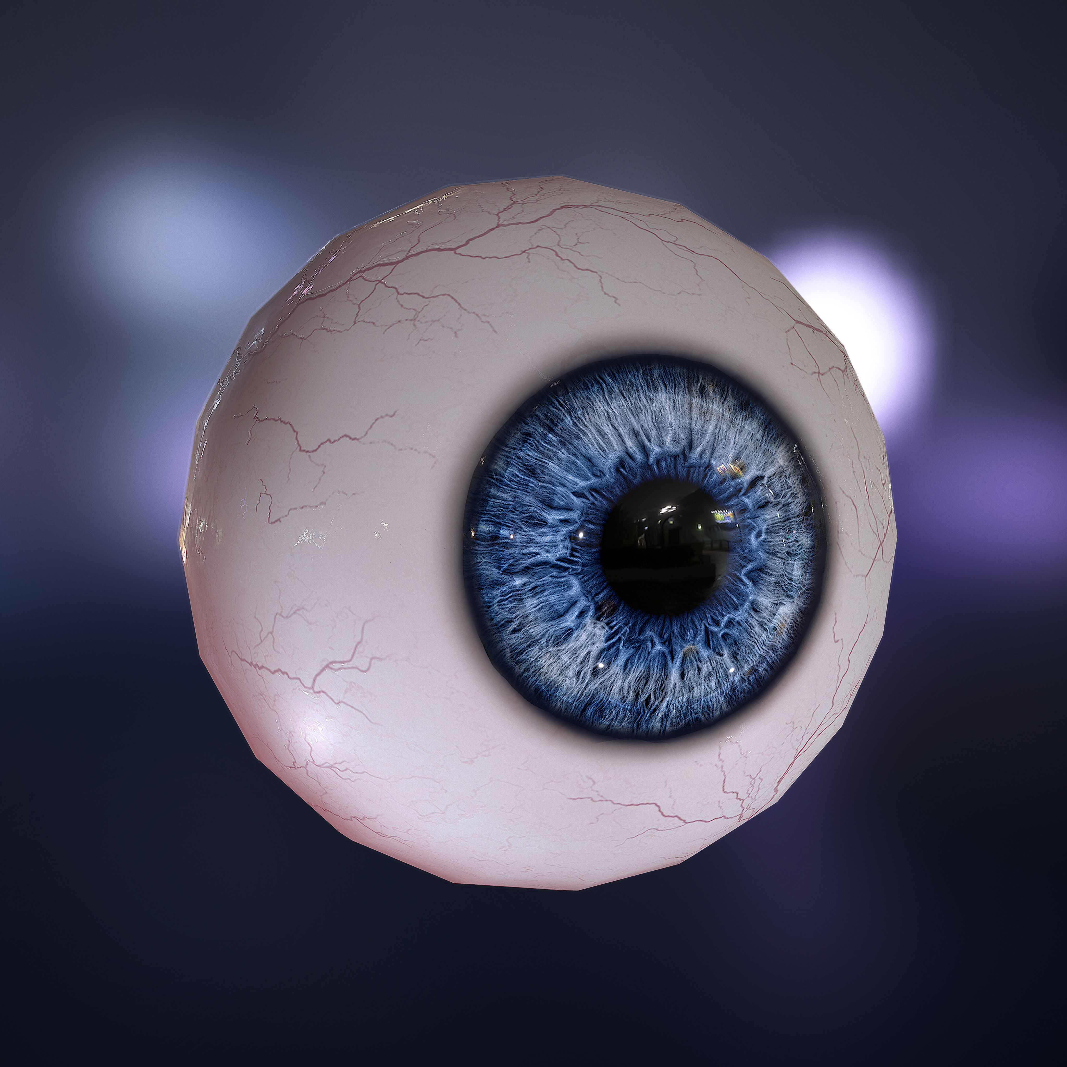 Realistic Stylized Human Eye  Low-poly 3D model_1