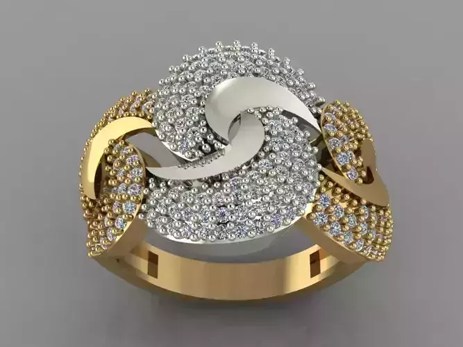GC GOLD Y136- Diamond gold Ring 3D print model
