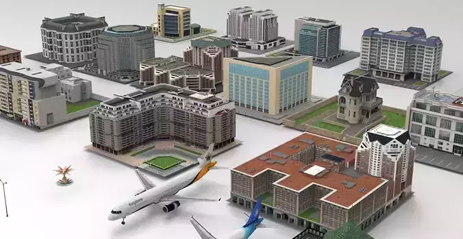 City collection - model 19 Low-poly 3D model