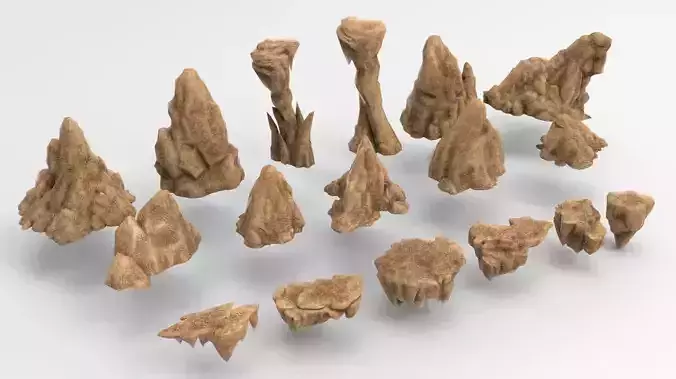 Collection - Rocks group of 3D model