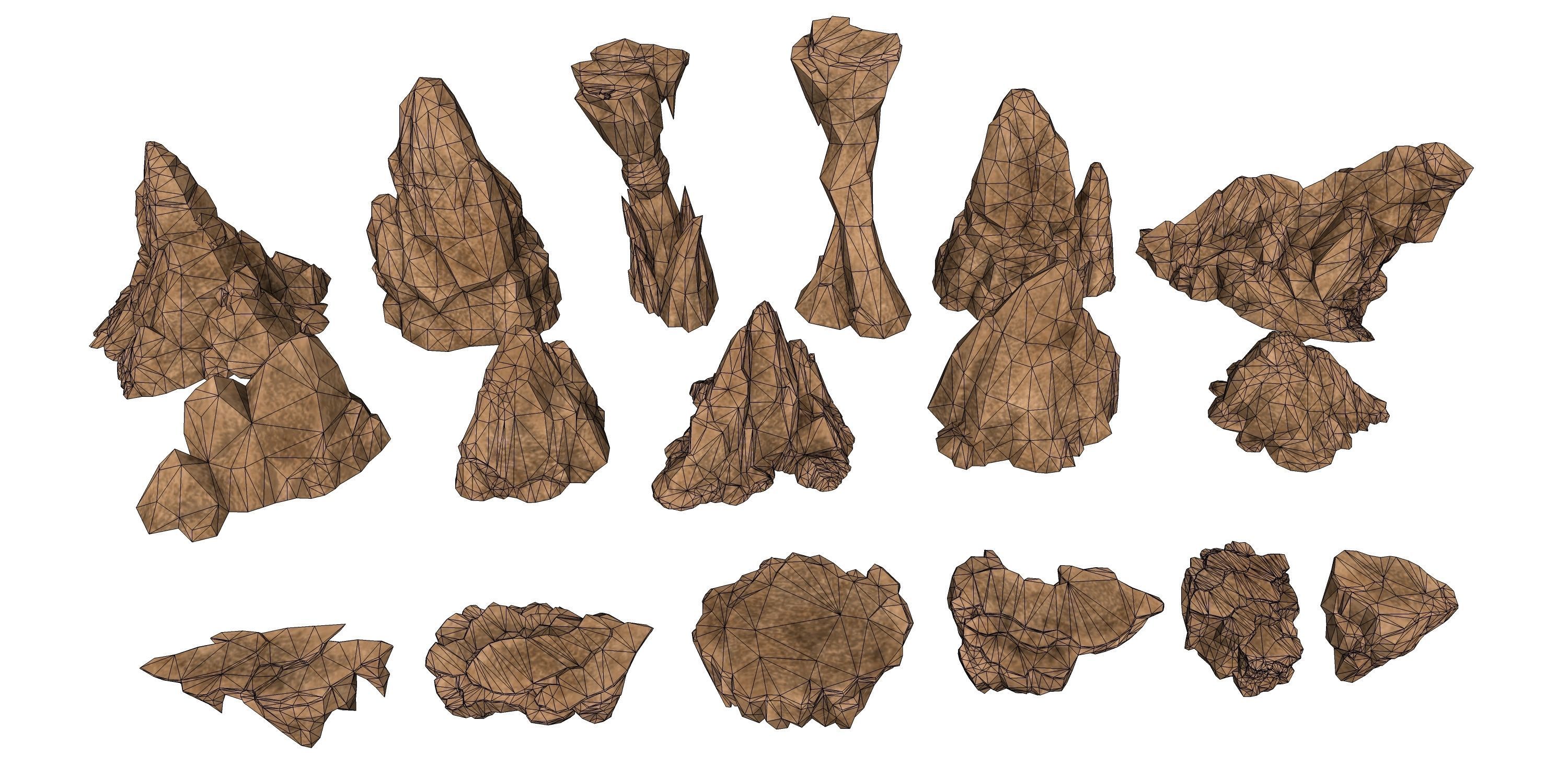 Collection - Rocks group of 3D model_4