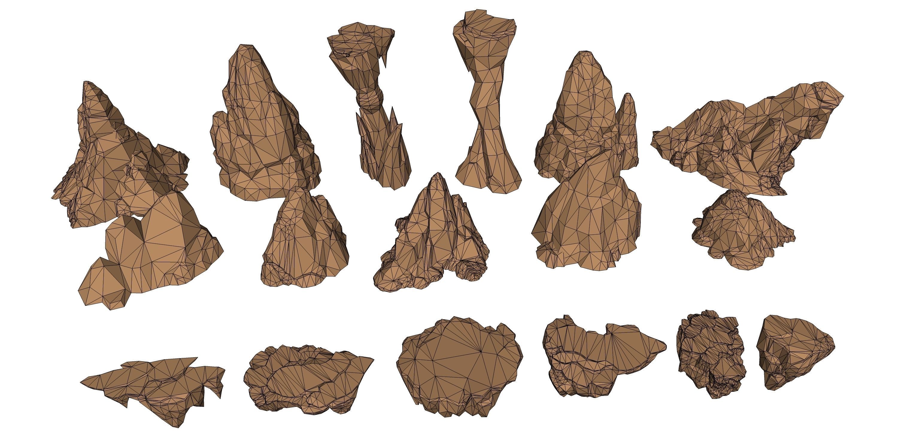 Collection - Rocks group of 3D model_3