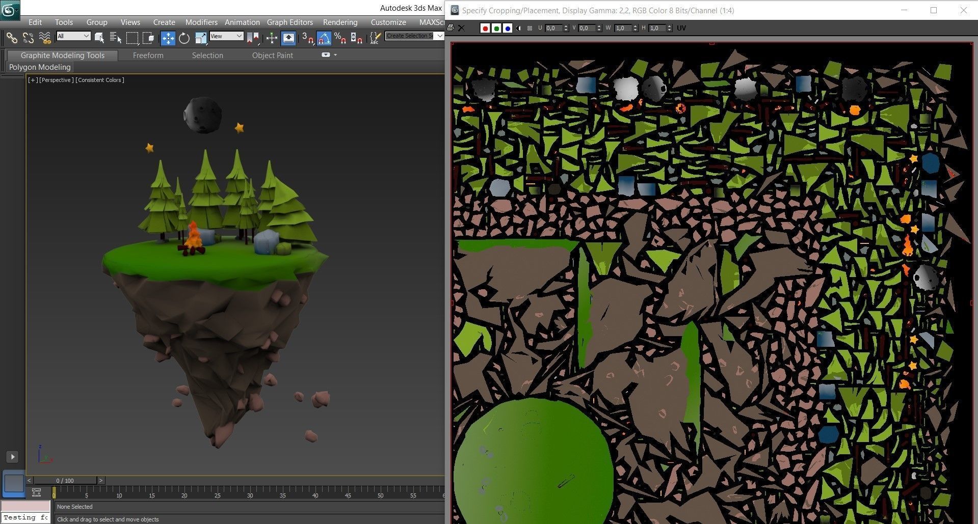 Floating Islands winter summer Spring Autumn Low-poly 3D model Low-poly 3D model_7