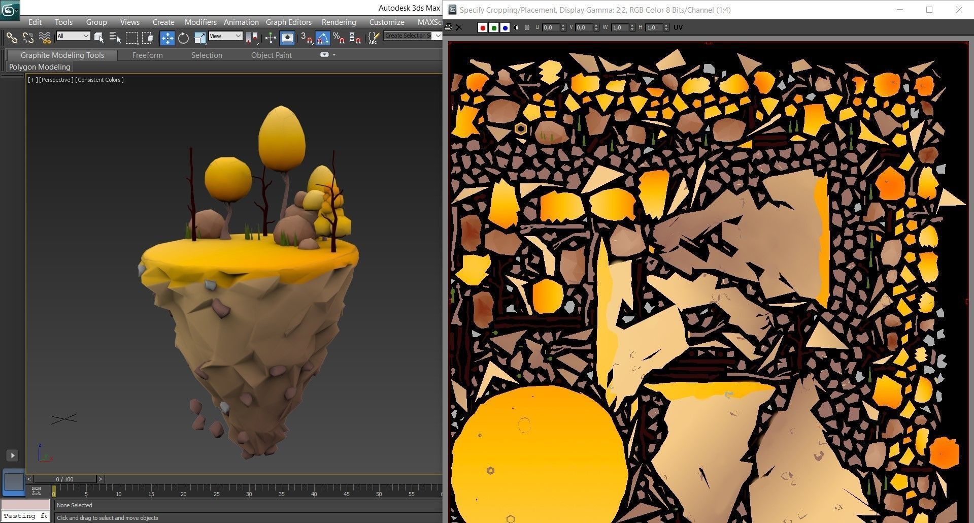 Floating Islands winter summer Spring Autumn Low-poly 3D model Low-poly 3D model_9