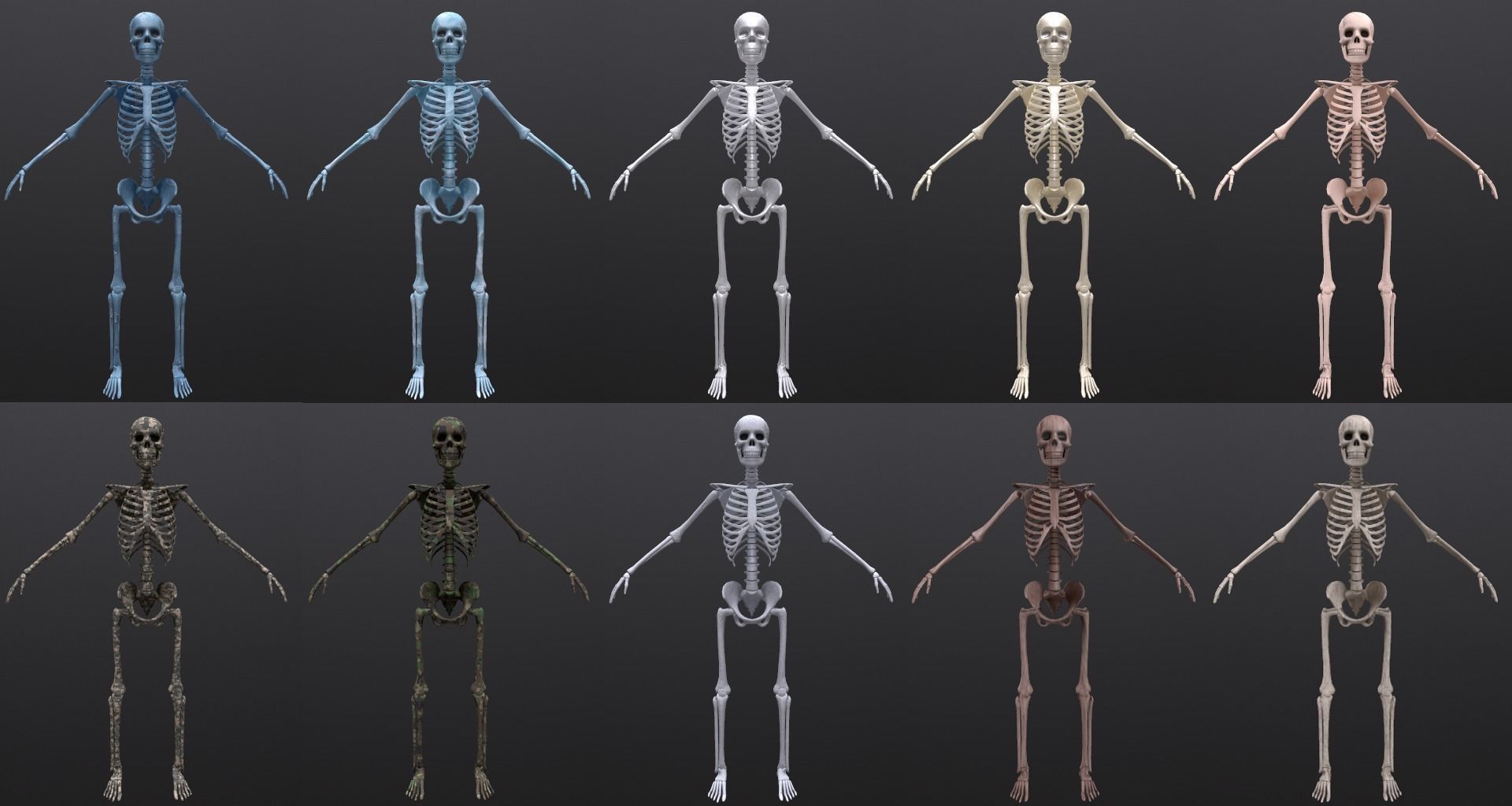 Substance Skeleton Army Low-poly 3D model_7
