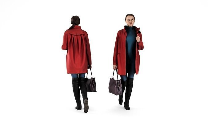 Woman Autumn Style 70 Low-poly 3D model
