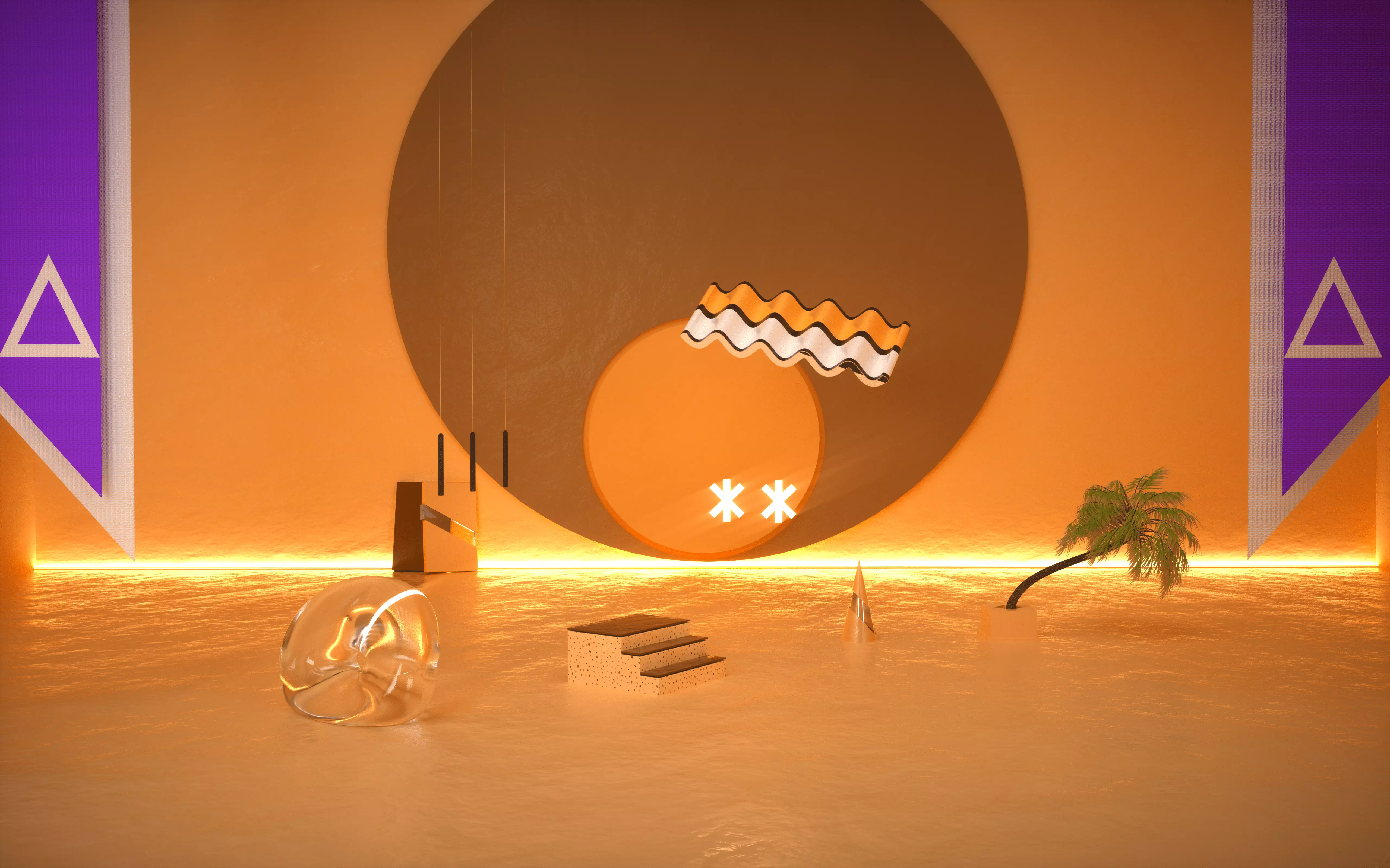modern scene Free low-poly 3D model