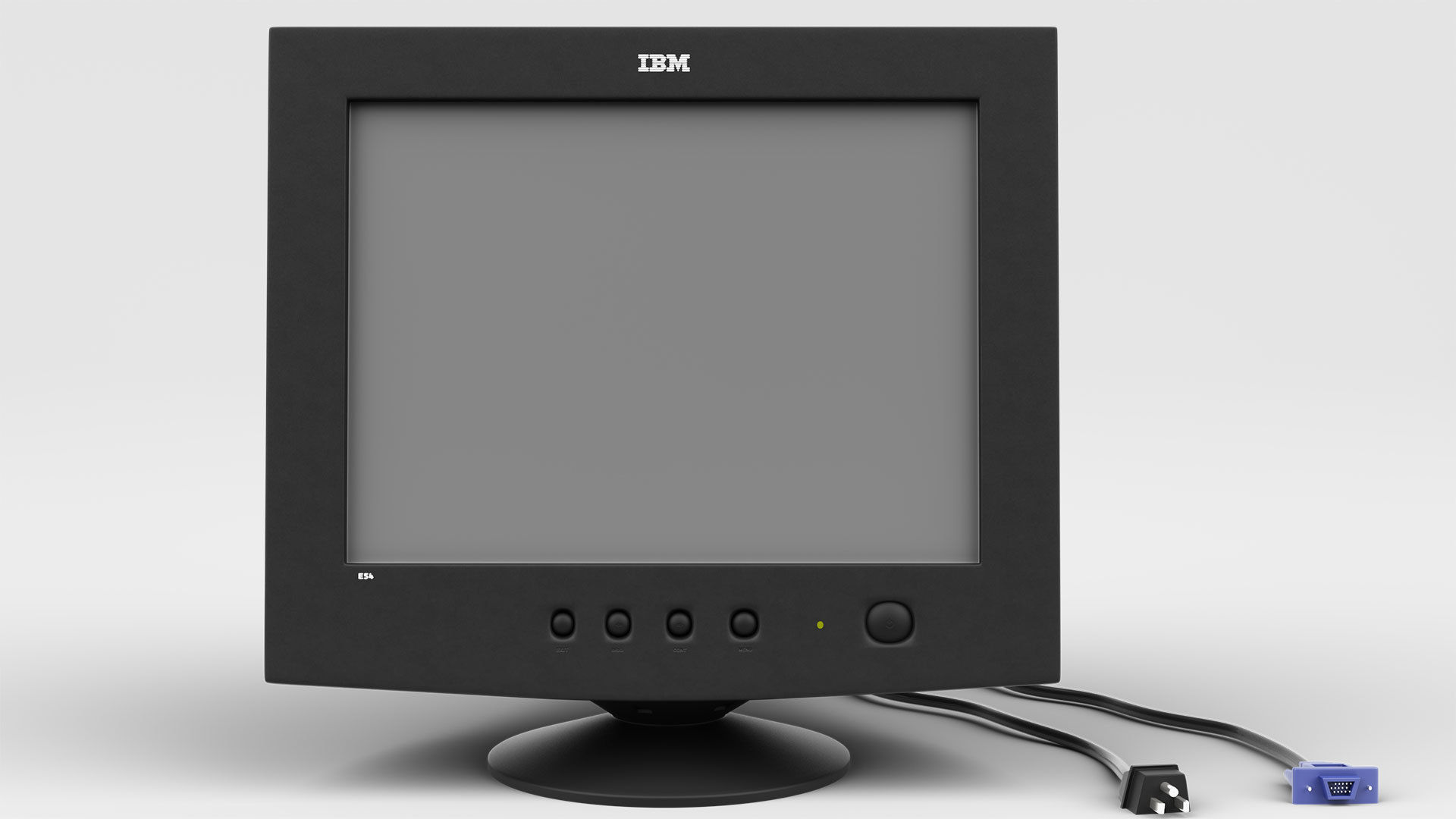 CRT PC Monitor 3D model_1