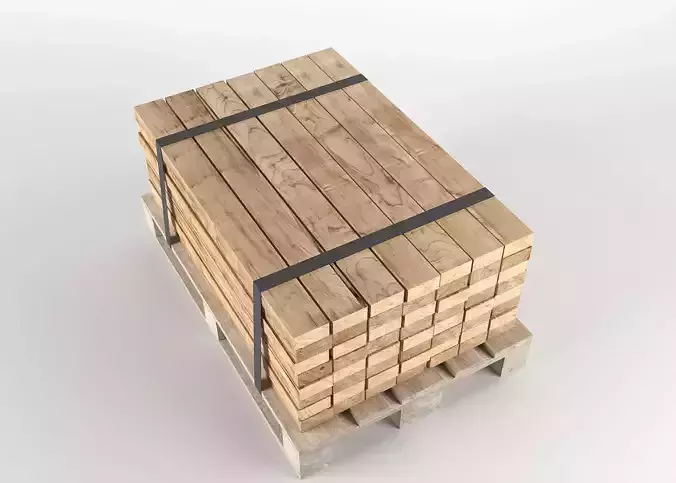 Timber on pallet 3D model
