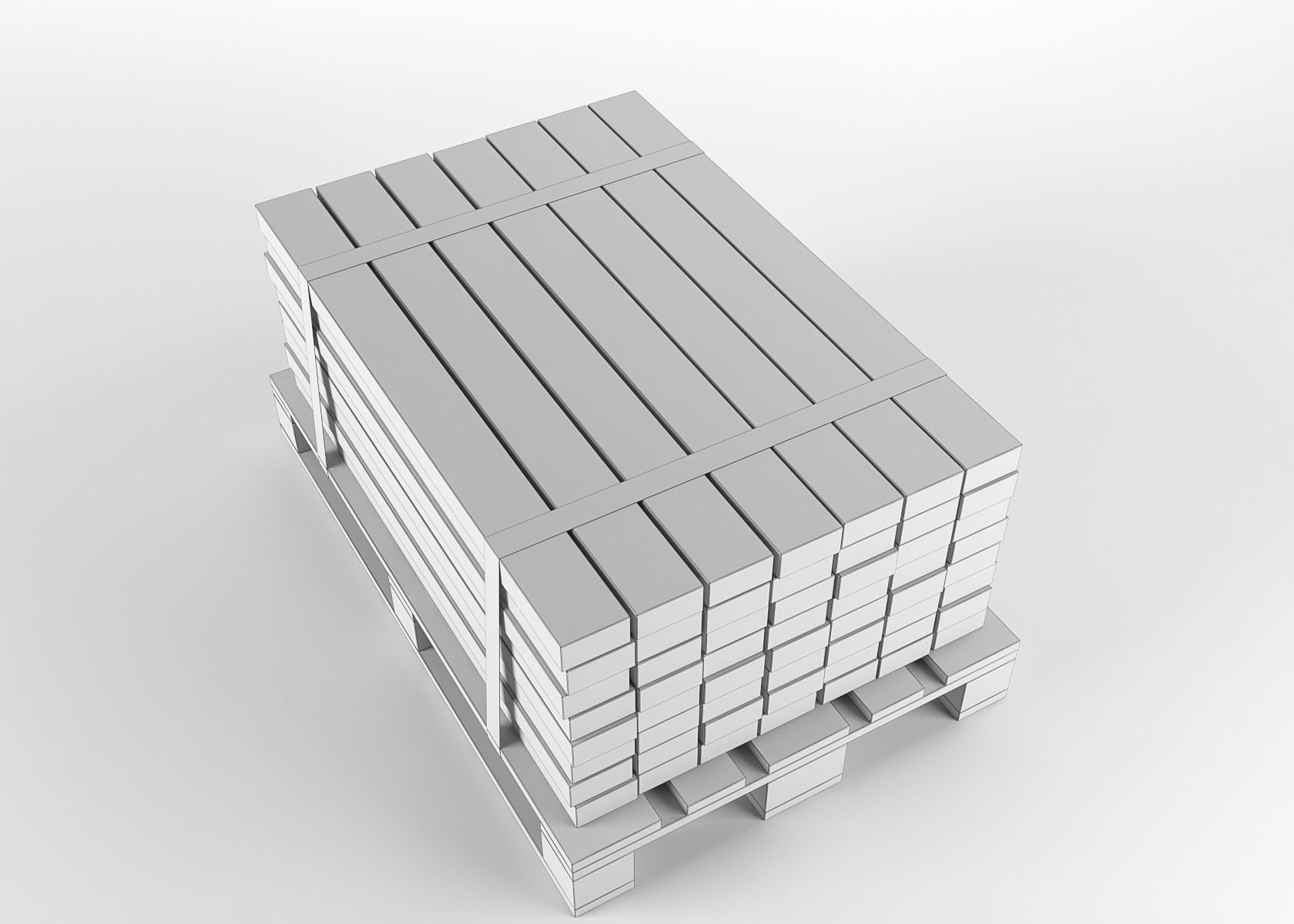 Timber on pallet 3D model Low-poly 3D model_6