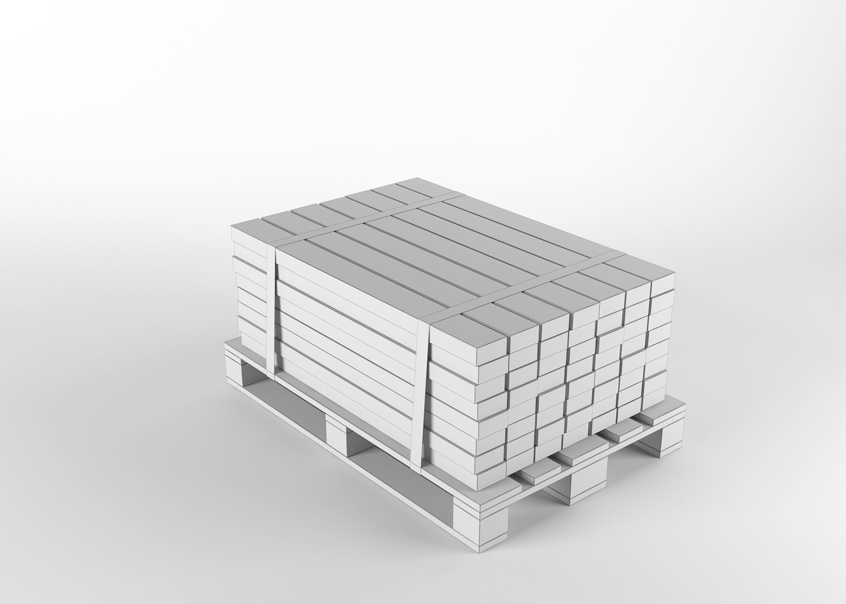 Timber on pallet 3D model Low-poly 3D model_5