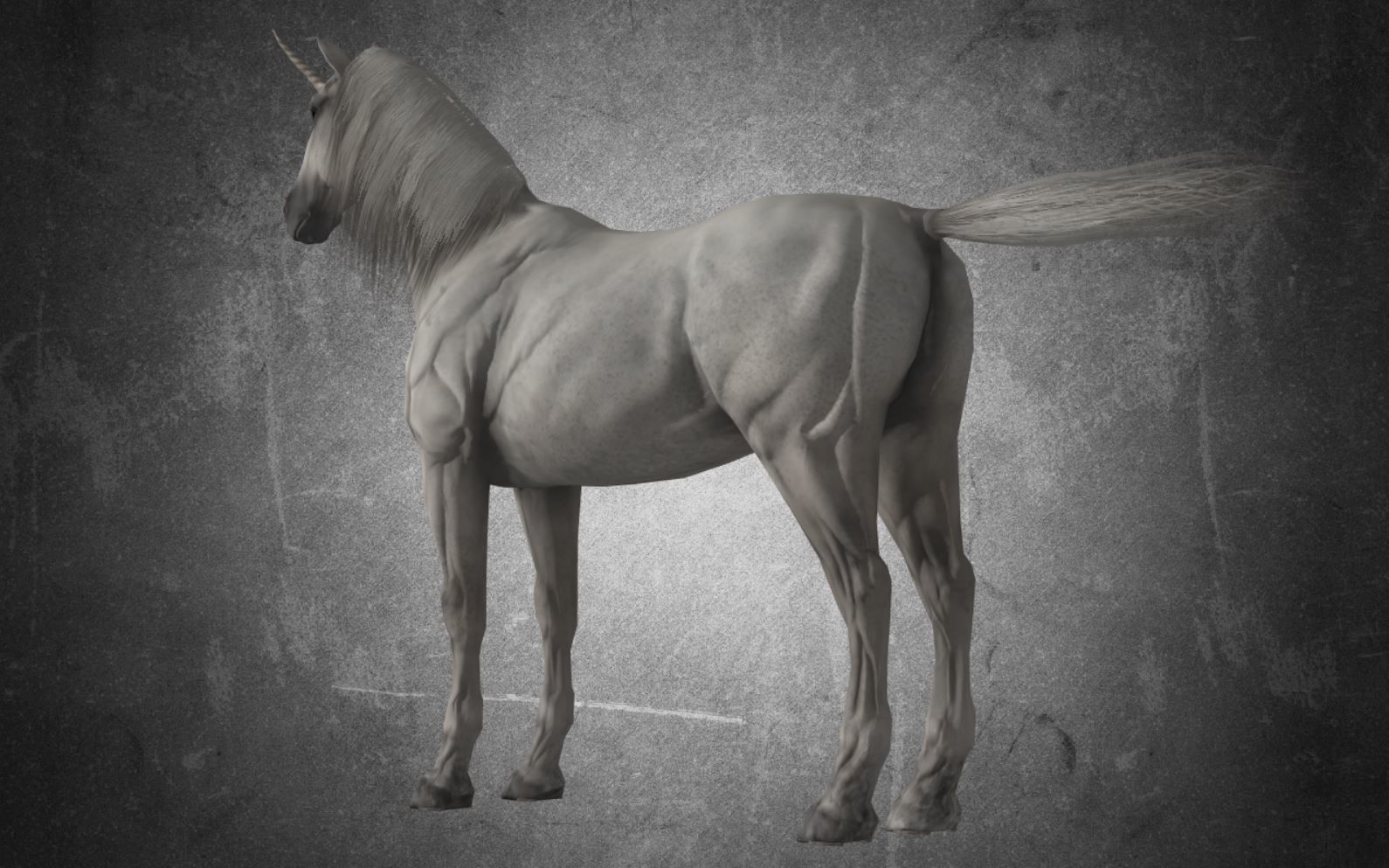 Horse - Unicorn No Gear 3D model_4