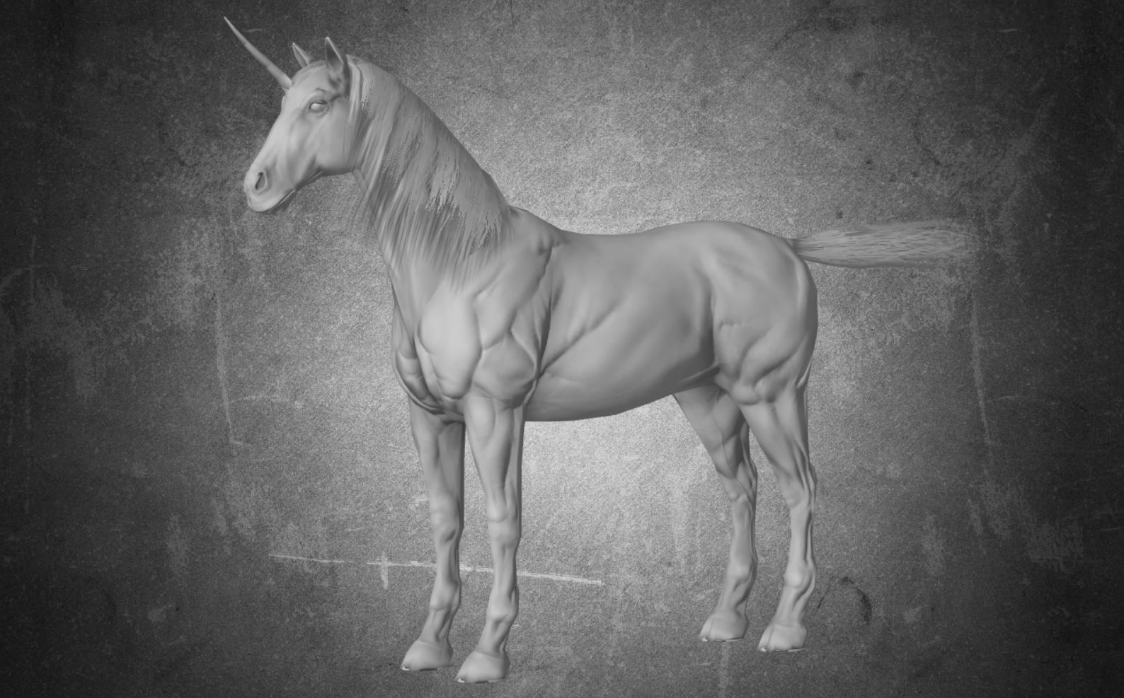 Horse - Unicorn No Gear 3D model_1