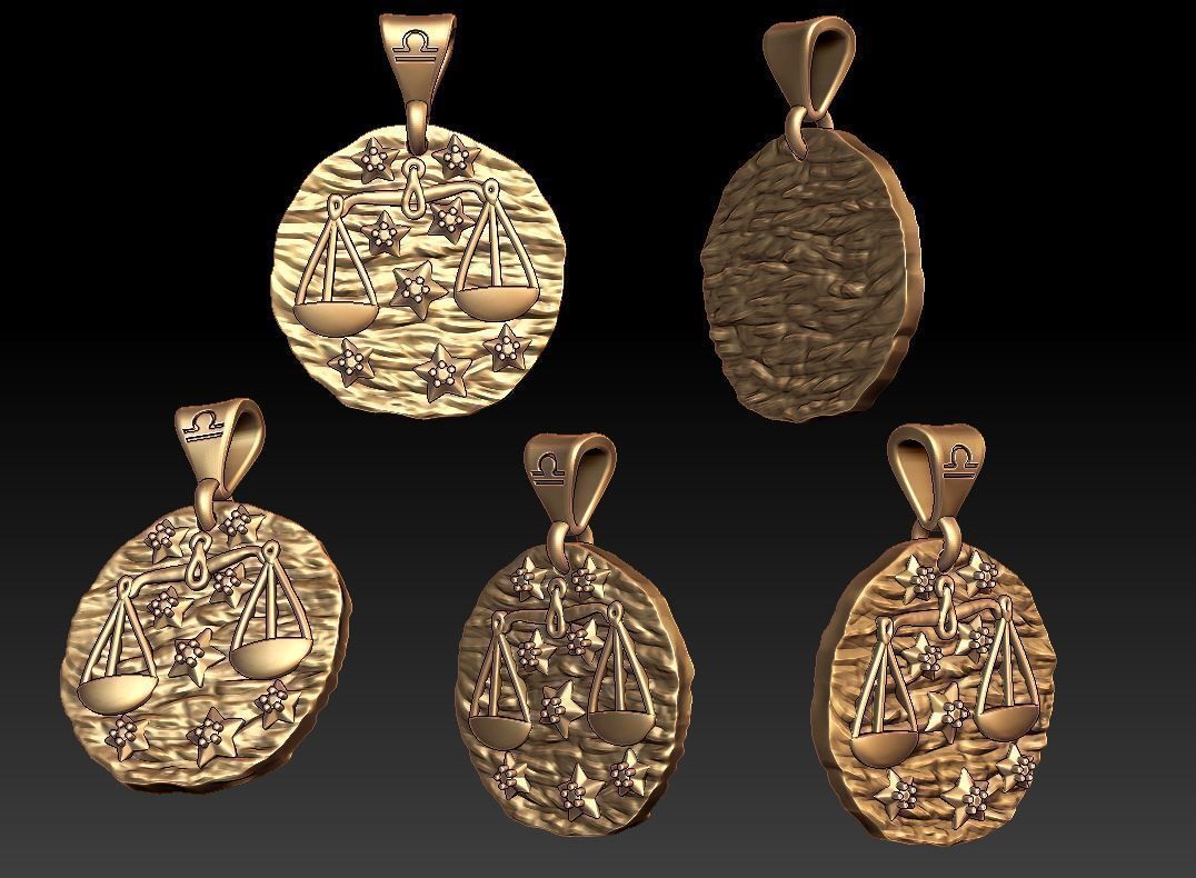horoscope pendant set 3D print model_7